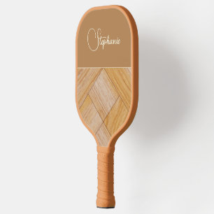 Maßgeschneidertes geometrisches Muster Brown Tan G Pickleball Schläger