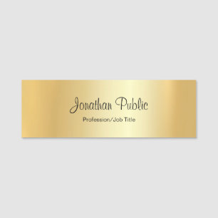 Maßgeschneidertes Glamour Gold Rectangle Modernes Namensschild