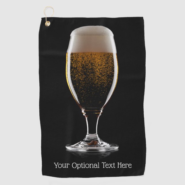 Maßgeschneidertes Glas Bier Golfhandtuch (Vorderseite)
