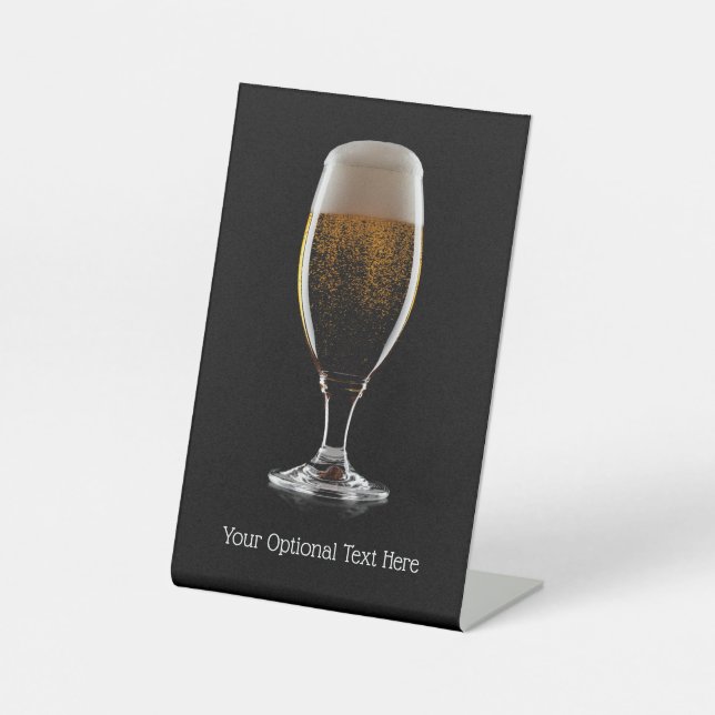 Maßgeschneidertes Glas Bier Sockelschild (Vorderseite)