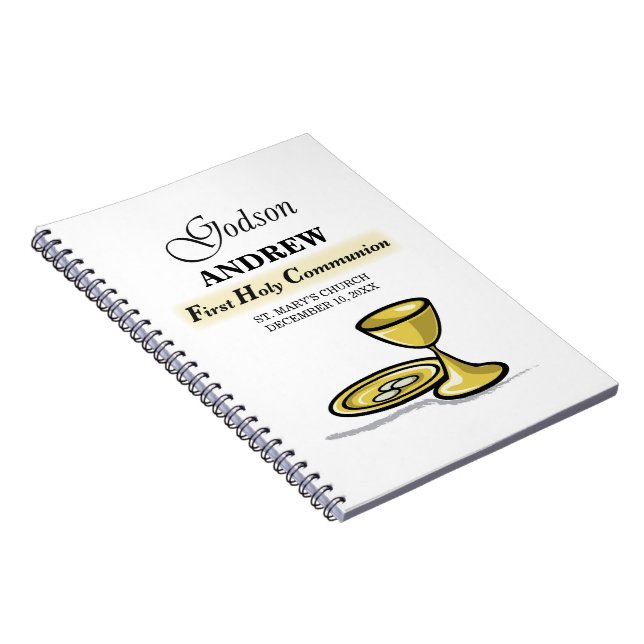 Maßgeschneidertes, Godson First Communion Chalice Notizblock (Rechte Seite)