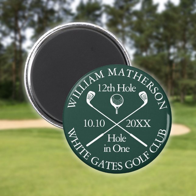 Maßgeschneidertes Golf-Loch in einem Smaragdgrün Magnet (Custom Golf Hole In One Emerald Green Magnet)