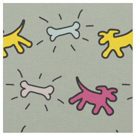 Maßgeschneidertes Graffiti Style Dog Bone Gray Fab Stoff