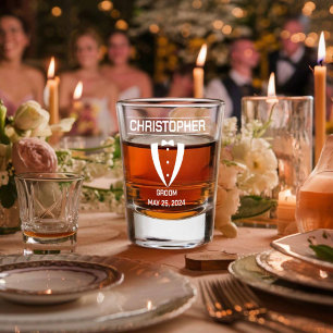 Maßgeschneidertes Grobglas oder Whisky-Trauzeuge Schnapsglas