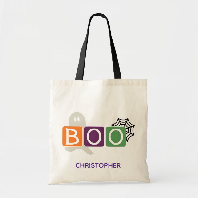 Maßgeschneidertes Halloween-BOO-Design Tragetasche (Vorne)