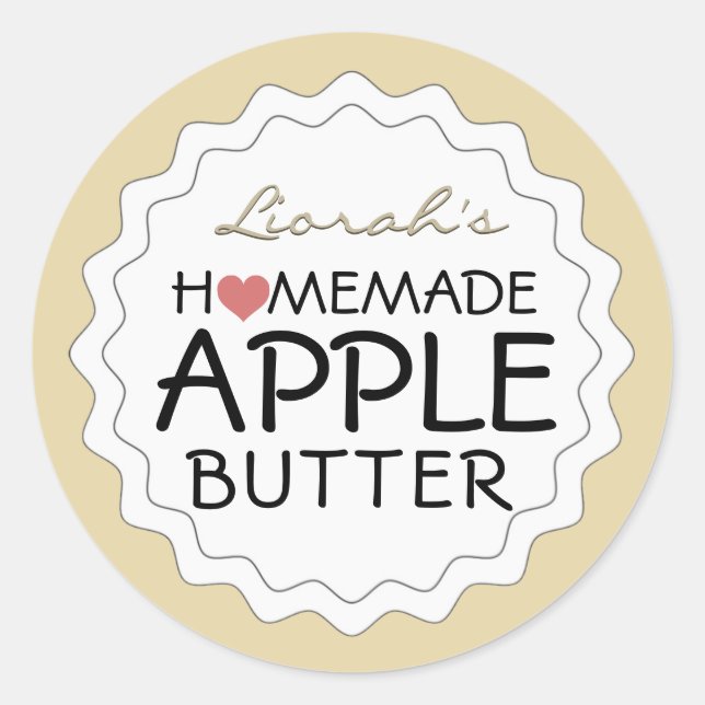 Maßgeschneidertes, hausgemachtes Apple Butter Labe Runder Aufkleber