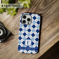 Maßgeschneidertes, hellweißes dunkelblaues Raute-M
