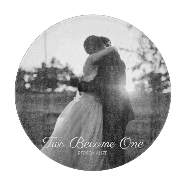 Maßgeschneidertes Hochzeitsbrett für Text. Schneidebrett (Vorderseite)