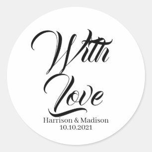 Maßgeschneidertes Hochzeitsgeschenk für Tagaufkleb Runder Aufkleber