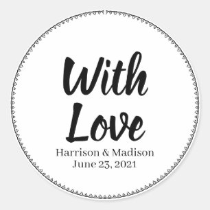 Maßgeschneidertes Hochzeitsgeschenk für Tagaufkleb Runder Aufkleber