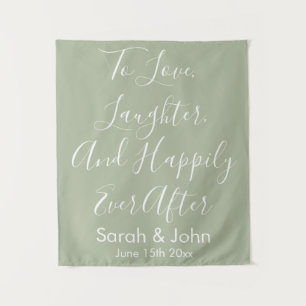 Maßgeschneidertes Hochzeitshintergrund Rustikales Wandteppich