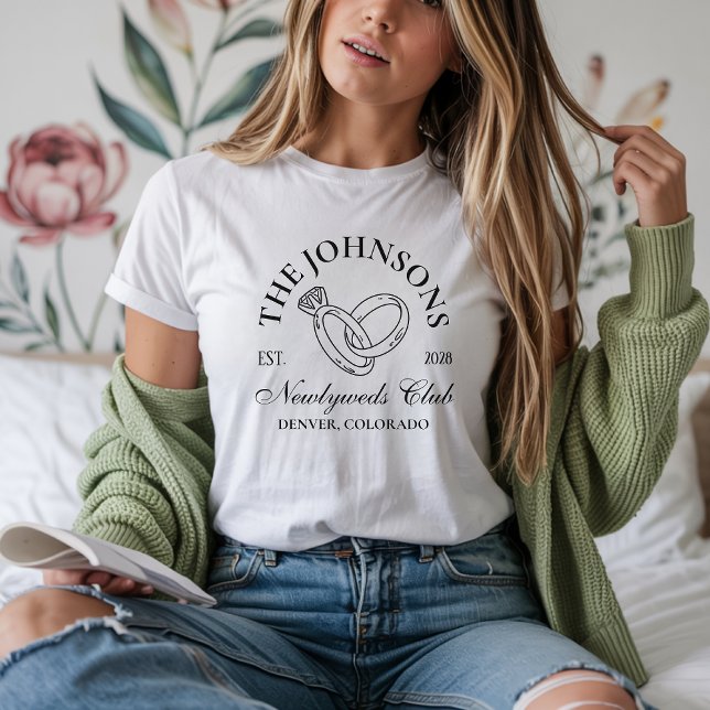Maßgeschneidertes Hochzeitssemble, passendes Braut T-Shirt (newlyweds club shirt, honeymoon shirts for couples, custom newlywed tees, bride and groom shirts,)