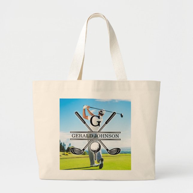 Maßgeschneidertes Image für Golf Monogram Jumbo Stoffbeutel (Vorne)