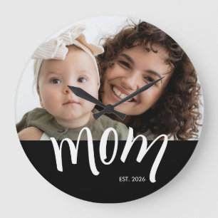 Maßgeschneidertes Jahr für Mama-und-Baby-Foto eing Große Wanduhr