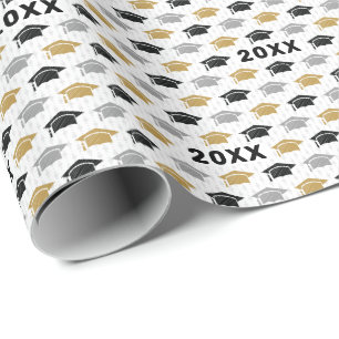 Maßgeschneidertes Jahr Graduierungs-Cap Trio Muste Geschenkpapier