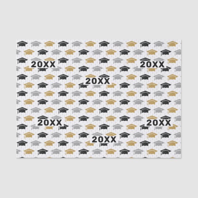 Maßgeschneidertes Jahr Graduierungs-Cap Trio Muste Seidenpapier (Vorderseite)