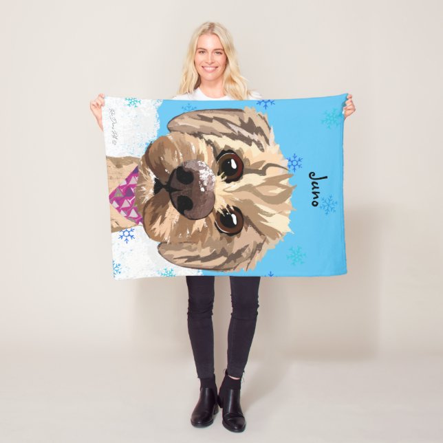 Maßgeschneidertes "Juno" Goldendoodle Foto Blanket Fleecedecke (Beispiel)