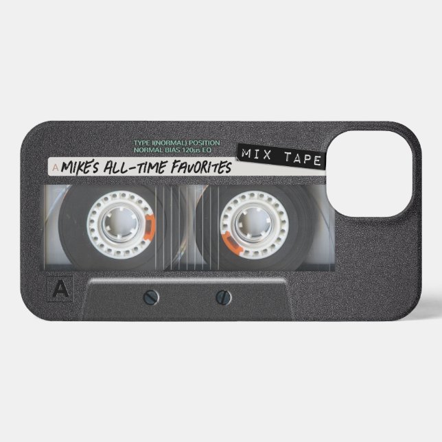 Maßgeschneidertes Kassetten-Cassette-Mix-Band der  iPhone Hülle (Rückseite (Horizontal))