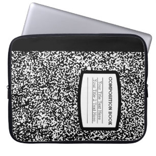 Maßgeschneidertes Kompositionsbuch Schwarz/Weiß-Sc Laptopschutzhülle