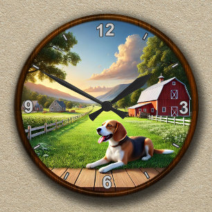 Maßgeschneidertes Landschaftliches Bauernhaus und  Runde Wanduhr