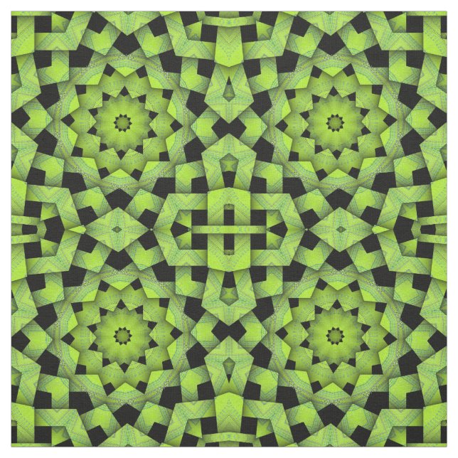 Maßgeschneidertes Lime Green Graphic Weave Fabric  Stoff (Muster)
