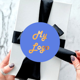 Maßgeschneidertes Logo-Geschäft königsblau Runder Aufkleber
