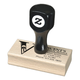 Maßgeschneidertes Mechanisches Monogramm. Ursprüng Gummistempel