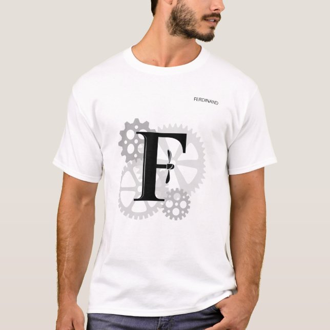 Maßgeschneidertes Mechanisches Monogramm. Ursprüng T-Shirt (Vorderseite)