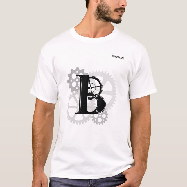 Maßgeschneidertes Mechanisches Monogramm. Ursprüng T-Shirt (Vorderseite)