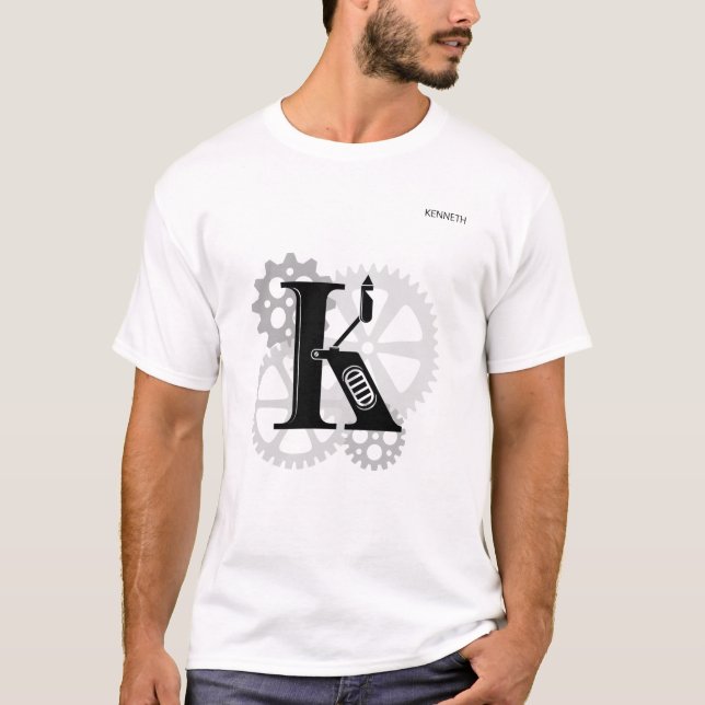 Maßgeschneidertes Mechanisches Monogramm. Ursprüng T-Shirt (Vorderseite)