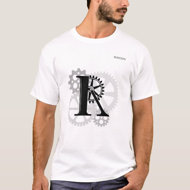 Maßgeschneidertes Mechanisches Monogramm. Ursprüng T-Shirt (Vorderseite)
