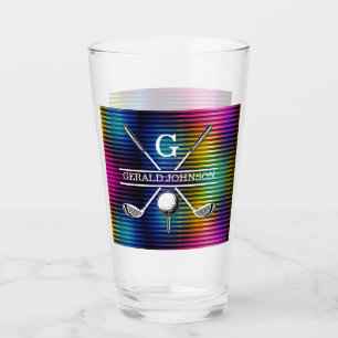 Maßgeschneidertes Metallic-farbiges Golf Monogram  Glas