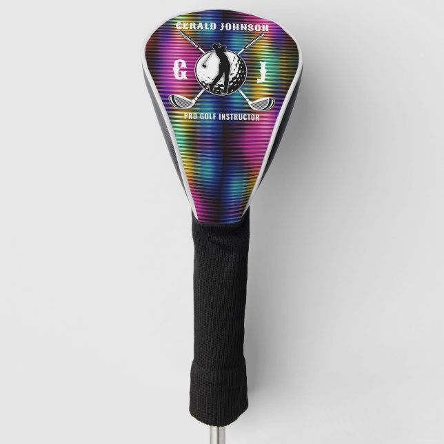 Maßgeschneidertes Metallic-farbiges Golf Monogram  Headcover (Vorderseite)