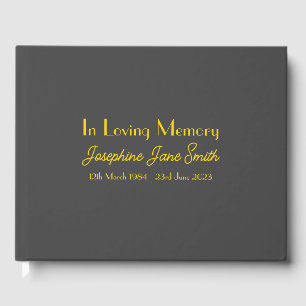 Maßgeschneidertes Minimal Funeral Memorial Gästebu Gästebuch