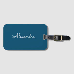 Maßgeschneidertes Minimalistisches Blau und Weiß Gepäckanhänger
