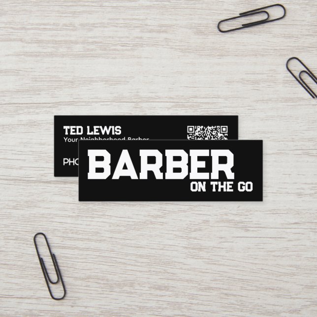 Maßgeschneidertes mobiles Barren QR Mini Visitenkarte (Vorderseite/Rückseite Beispiel)