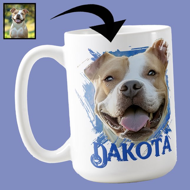 Maßgeschneidertes modernes Grunge Pet Lover Pitbul Kaffeetasse (Von Creator hochgeladen)