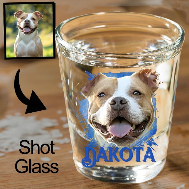Maßgeschneidertes modernes Grunge Pet Lover Pitbul Schnapsglas (Von Creator hochgeladen)