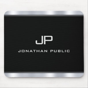 Maßgeschneidertes modernes Metallisches Silver Loo Mousepad