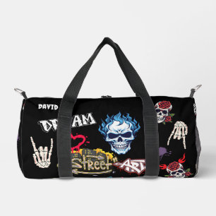 Maßgeschneidertes modernes Muster schwarz Duffle Bag