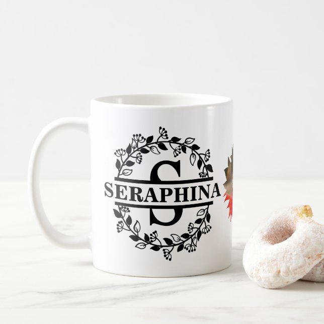 Maßgeschneidertes, modernes Sonnenblumenflor S Mon Kaffeetasse (Mit Donut)