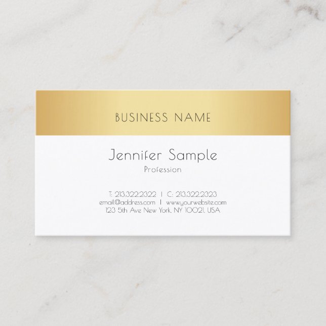 Maßgeschneidertes, modernes, weißes Minimalistisch Visitenkarte (Vorderseite)