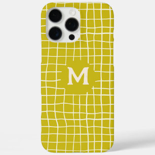 Maßgeschneidertes Monogram, handgezeichnet Senfgel iPhone 16 Pro Max Hülle