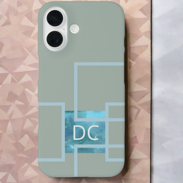 Maßgeschneidertes Monogramm abstraktes geometrisch Case-Mate iPhone Hülle (Von Creator hochgeladen)