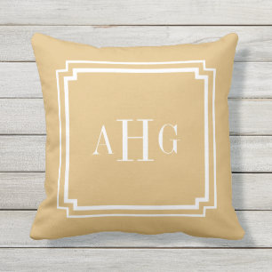 Maßgeschneidertes Monogramm aus Gold und Weißkerne Kissen