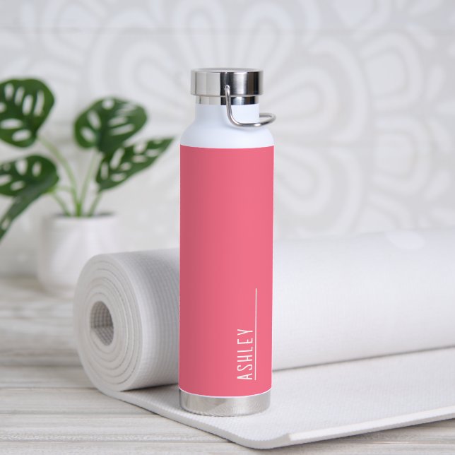 Maßgeschneidertes Monogramm, dramatisch rosa Trinkflasche (Yoga)