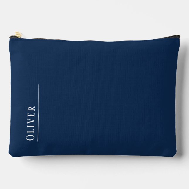 Maßgeschneidertes Monogramm, dunkelblau Zubehörtasche (Vorderseite)