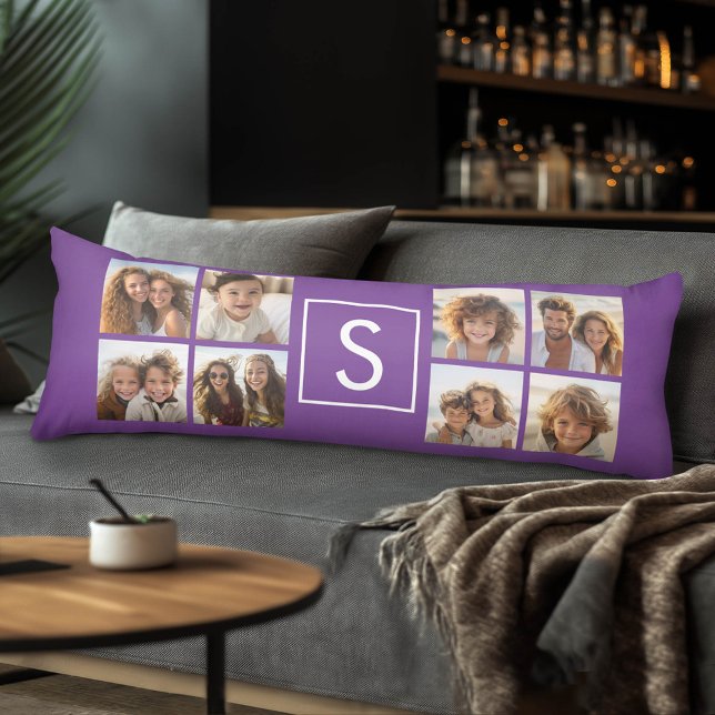 Maßgeschneidertes Monogramm für die Eggplant- und  Seitenschläferkissen (Custom Photo Collage and Monogram Body Pillow)