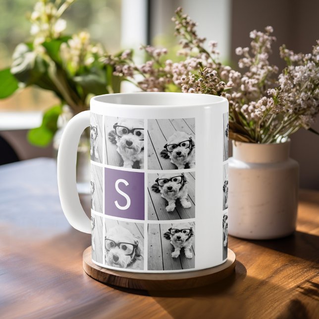 Maßgeschneidertes Monogramm für die Eggplant- und  Tasse (Custom photo mug)