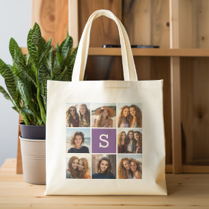 Maßgeschneidertes Monogramm für die Eggplant- und Tragetasche